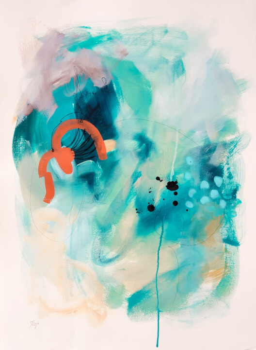 Peinture intitulée "L'écho de ta voix" par Chantal Proulx, Œuvre d'art originale, Acrylique