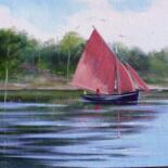 Painting titled "galway hooker balli…" by Cathal O Malley, Original Artwork