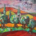 Malerei mit dem Titel "" Orage en Provence…" von Christiane Bernais, Original-Kunstwerk, Öl