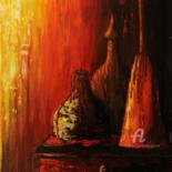 Peinture intitulée "Les bougies d'Harry" par Isabel Ollange, Œuvre d'art originale, Huile