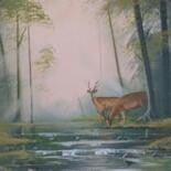 Malarstwo zatytułowany „spring stag” autorstwa Cathal O Malley, Oryginalna praca, Akryl