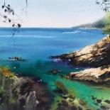 Картина под названием "Cala Sa Cova, Spain" - Eugenia Gorbacheva, Подлинное произведение искусства, Акварель