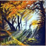 Painting titled "Automne lumineux" by Didier Watrin (watrin91), Original Artwork, Oil