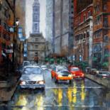 Pintura titulada "Taxi 001" por Lermay Chang, Obra de arte original, Oleo