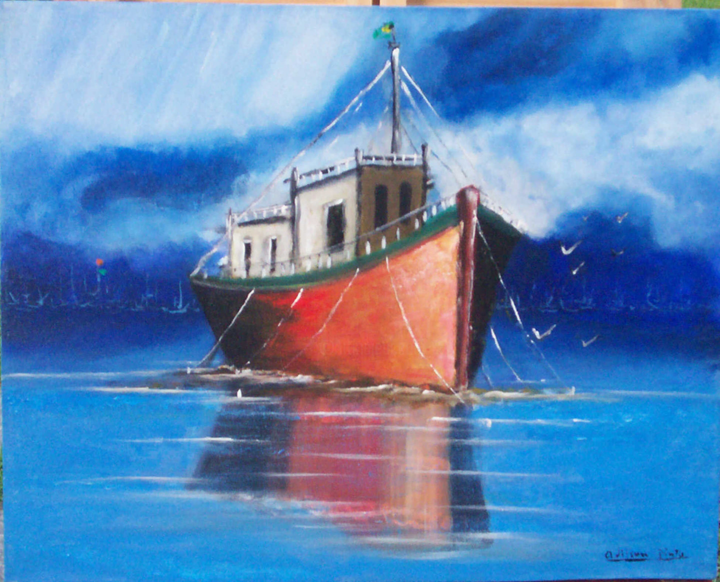 Pintura al óleo Barcos