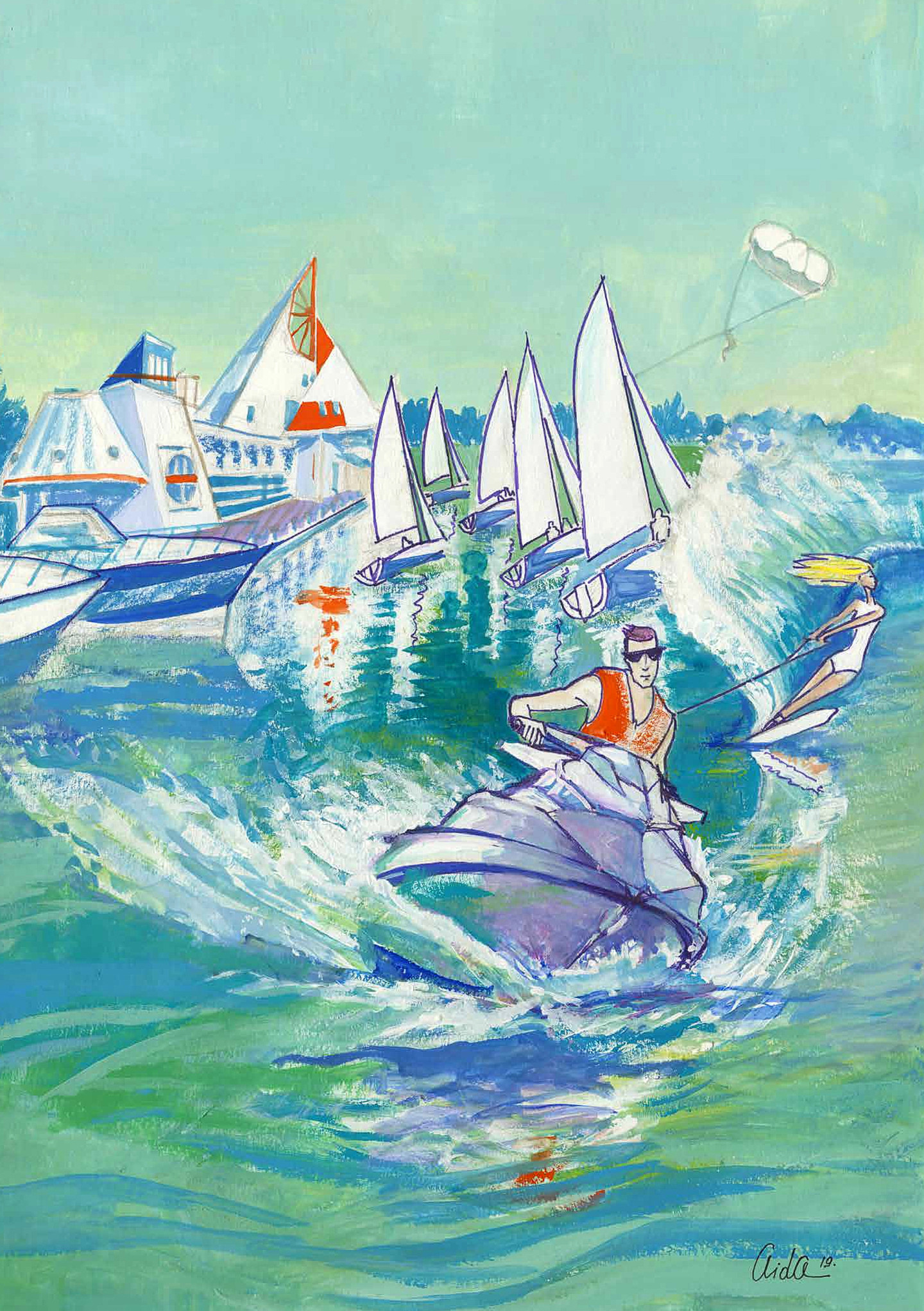 "June". Drawing For The Calendar., Drawing by Aida Hanemayer Artmajeur