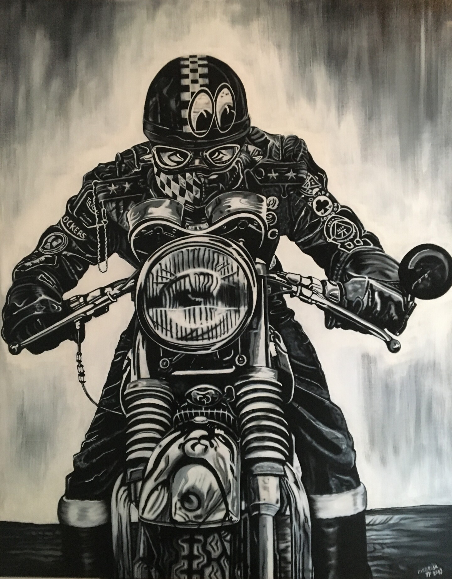 Cafe Racer, Painting by Airbrush Art Tp