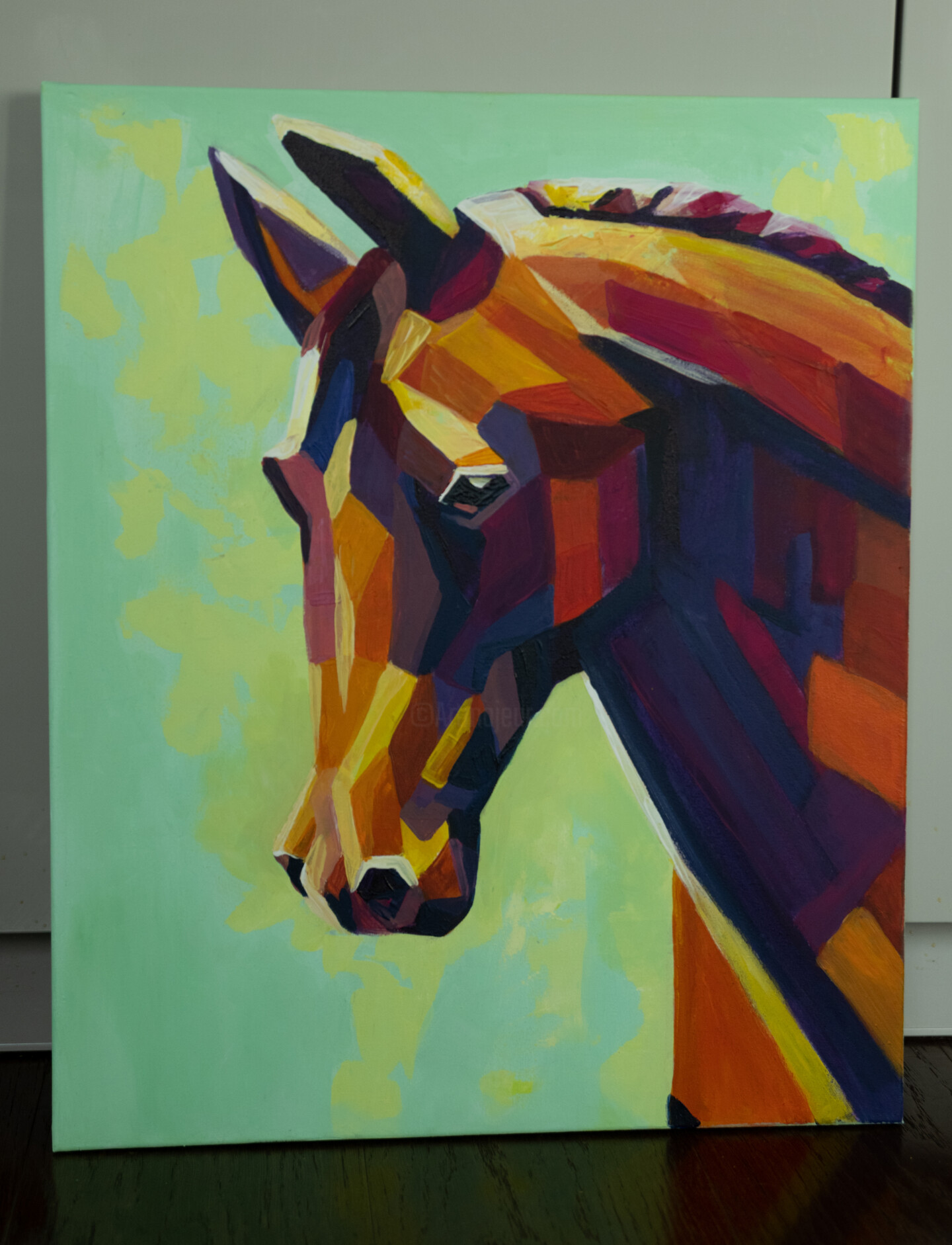 The Horse Colourful Animals Painting, Painting by Alina Odwyer | Artmajeur