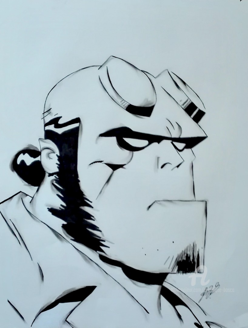 Hellboy, Drawing by Jean Marie Vandaele | Artmajeur