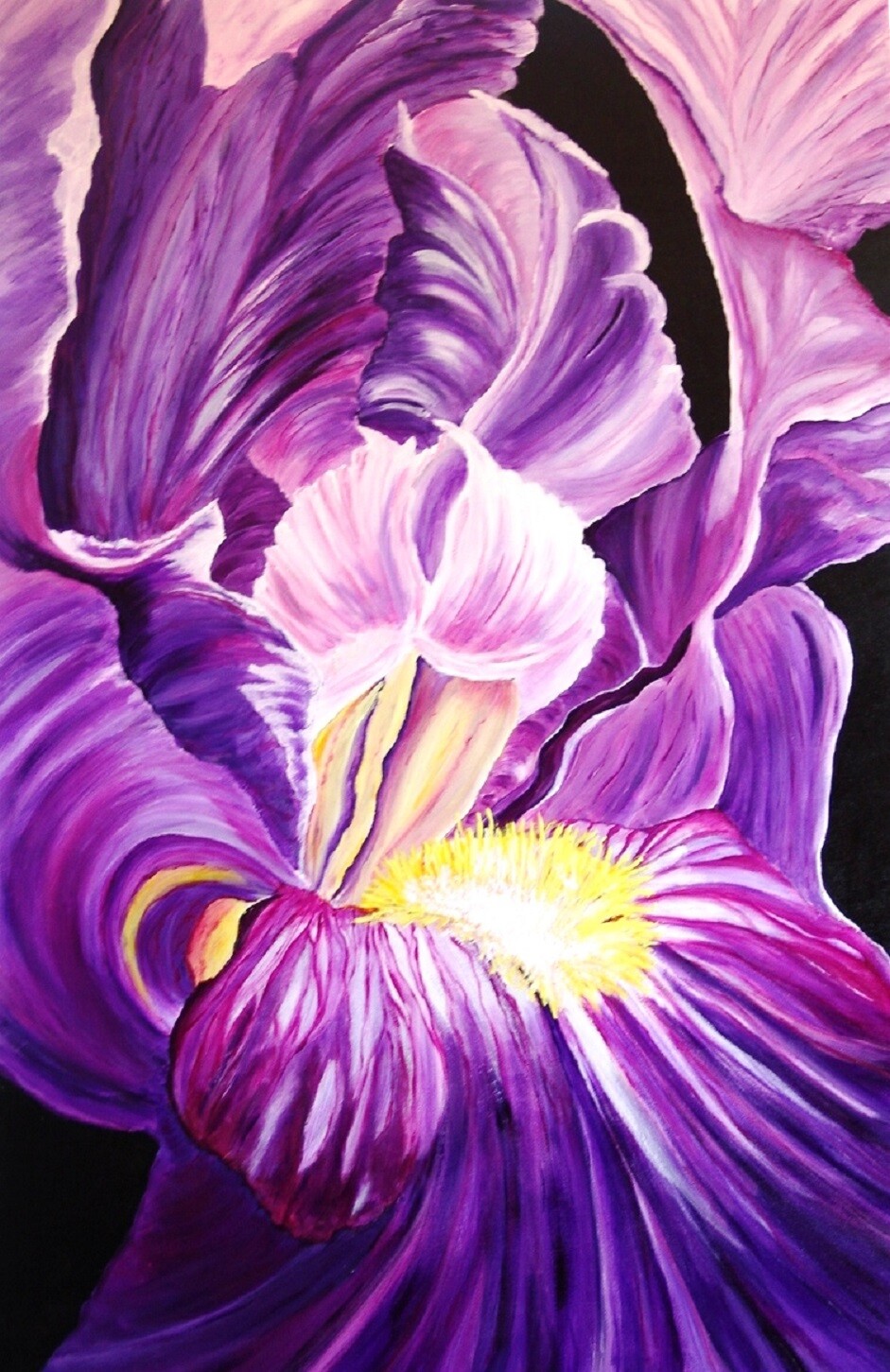 Bearded Iris, Painting by Ans Duin | Artmajeur