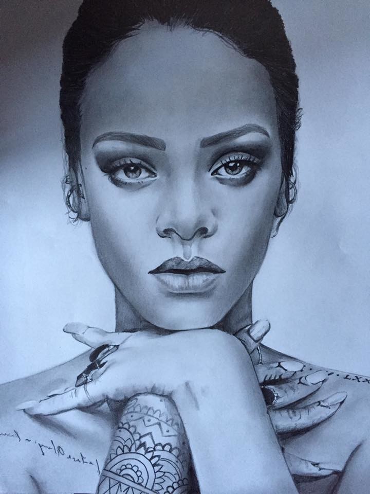 Rihanna sketches for Emporio Armani