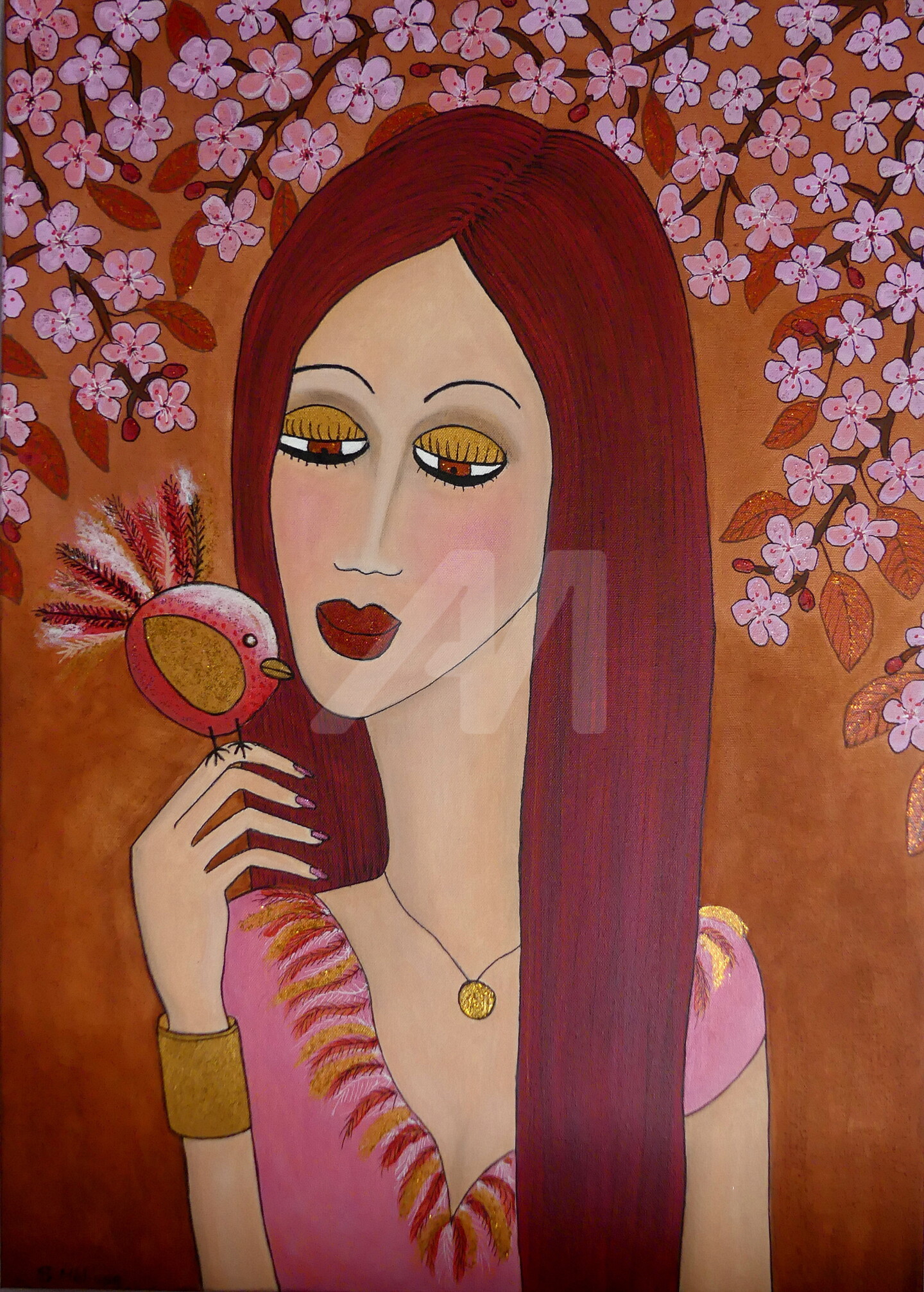 PINKY & ROSY Painting by Artamelis Artmajeur