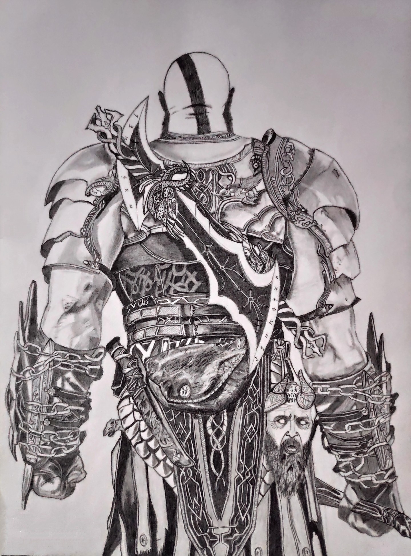 Kratos From God Of War, Drawing by Artified__15 | Artmajeur