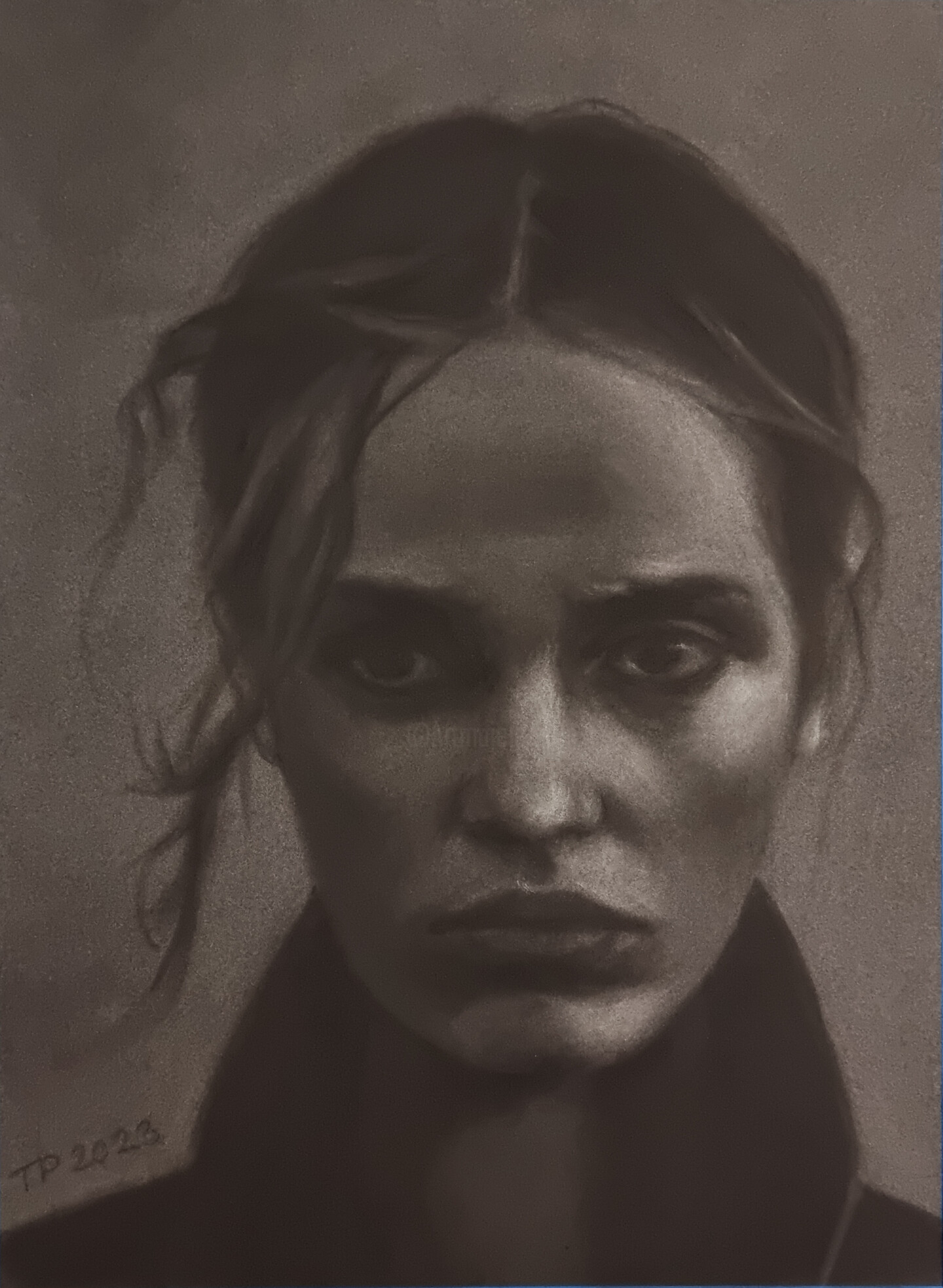 Pastel Portrait 04232, Rysunek autorstwa Artmoods Tp Artmajeur