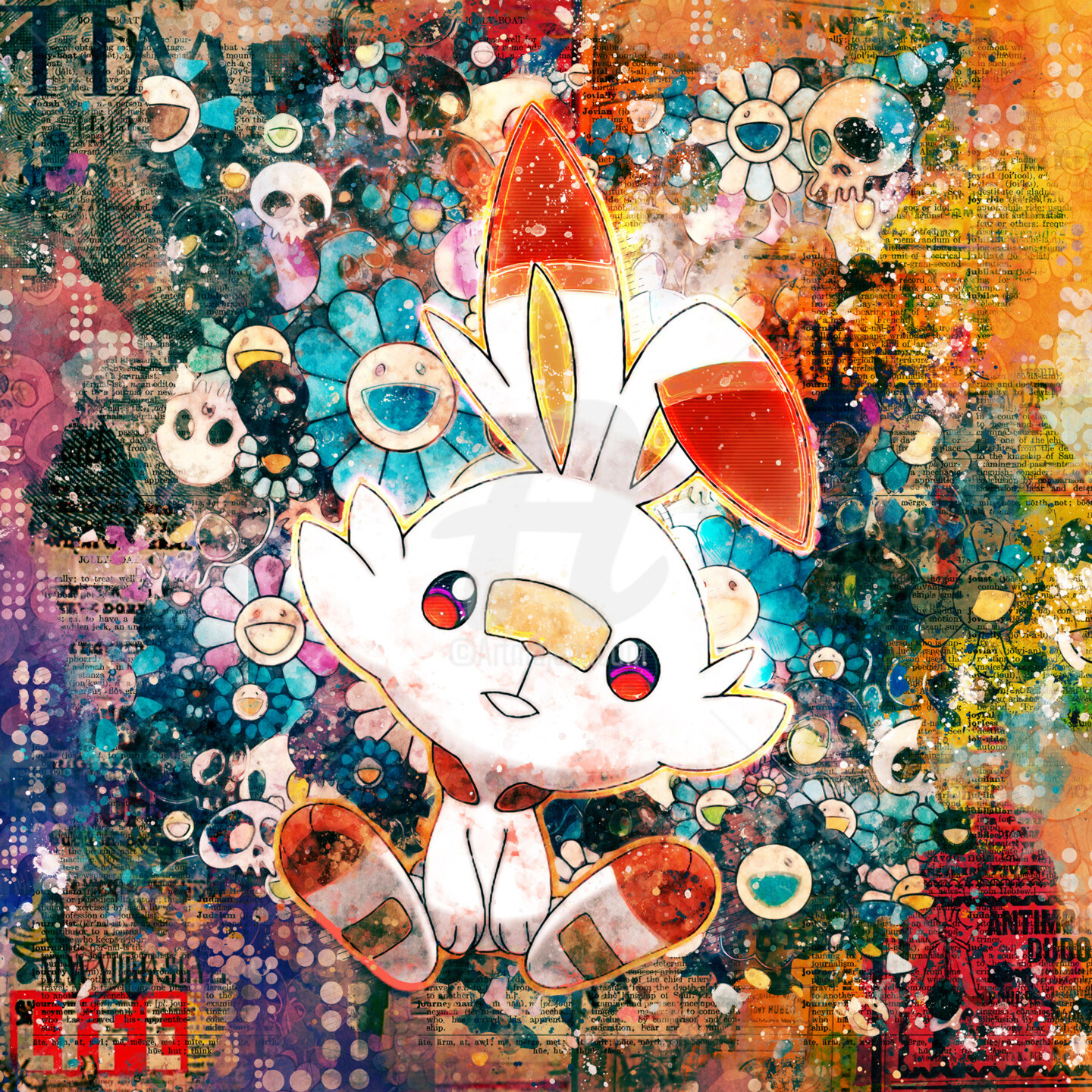 Pokemon : Scorbunny, Pintura por Benny Arte