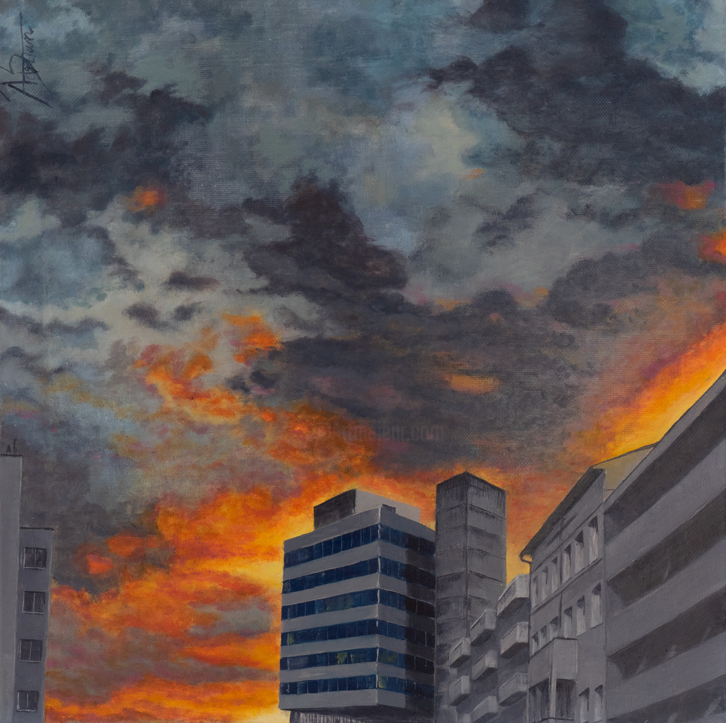 Urban Landscape, Painting by Adrian Blag | Artmajeur