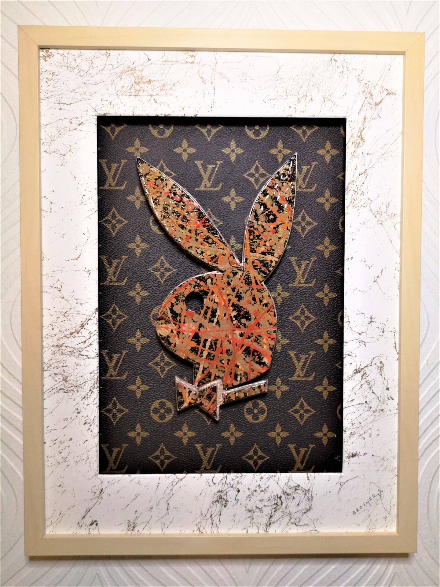 Playboy / Louis Vuitton hand painted art piece