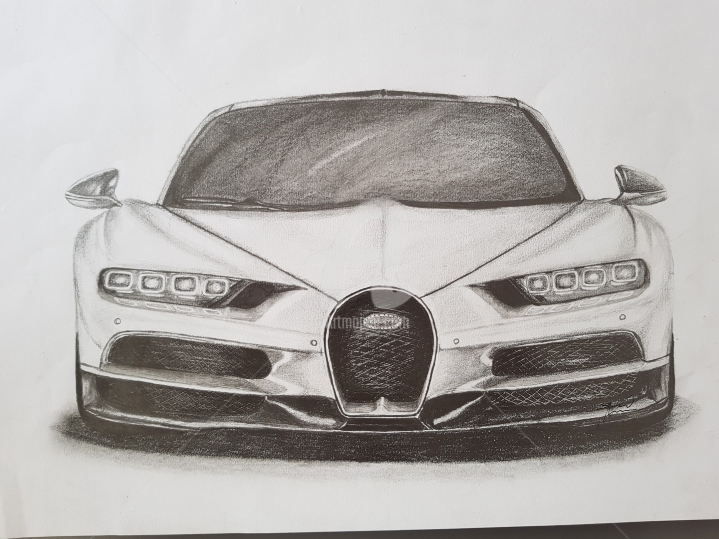 Bugatti Chiron 1500Cv, Dibujo por Bruno Cardoso | Artmajeur