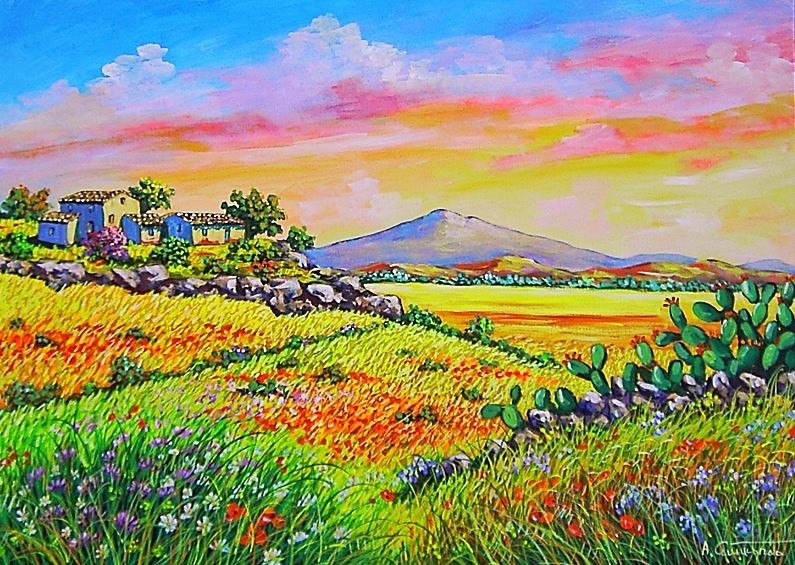 Quadro D'autore Olio Su Tela 50 X 70 Cm , Pittura da Antonino Cammarata Artmajeur