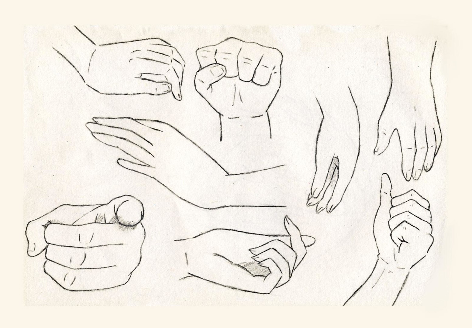 Etude Sur Les Mains Drawing By Cannelle Robert Artmajeur