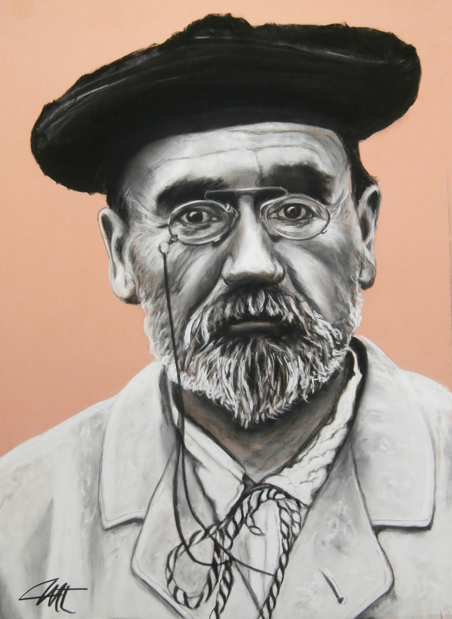 Emile Zola Portrait, Pittura da Catherine Wernette