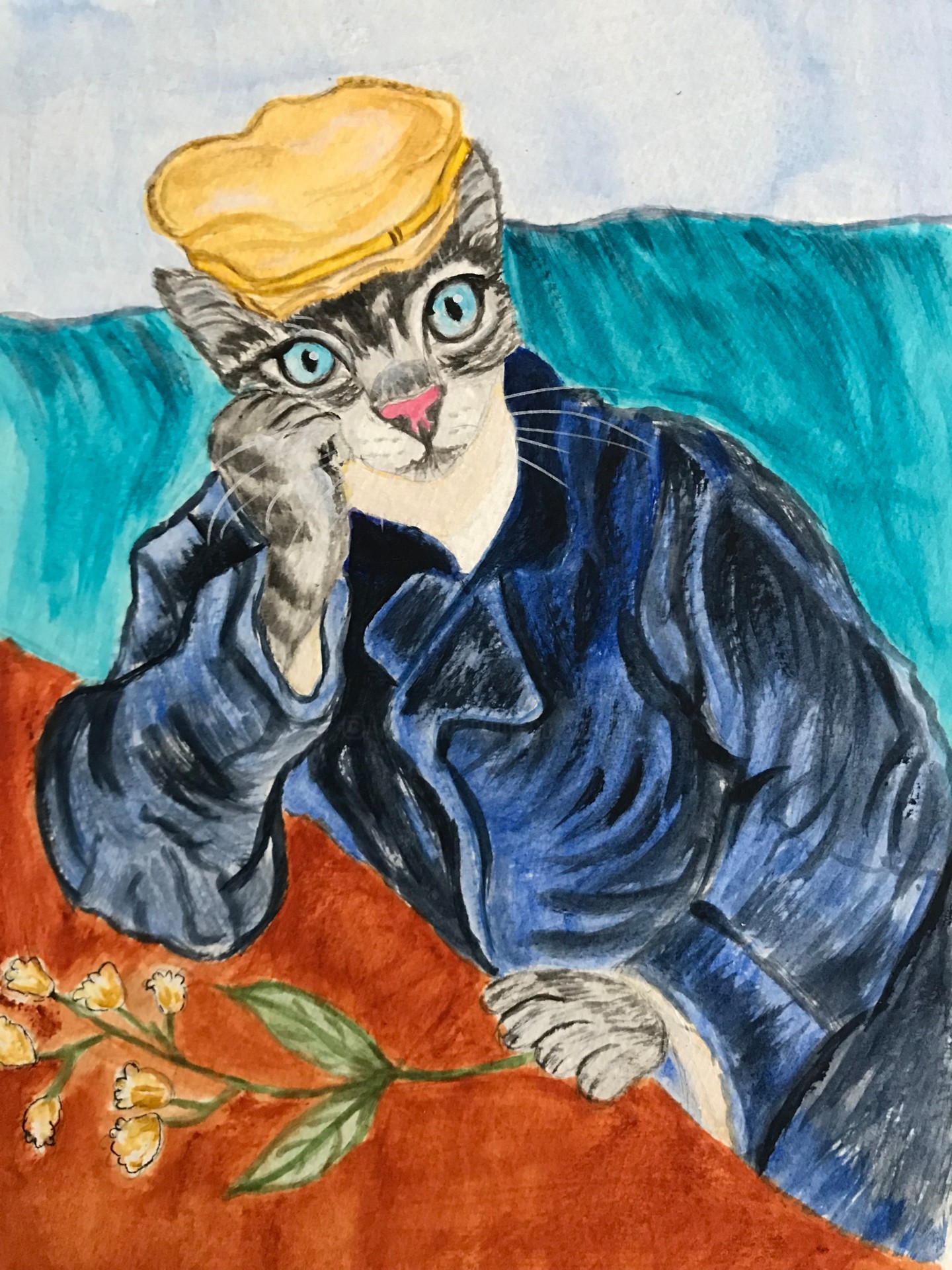 Chat Costume Peinture Par Cathou Bazec Artmajeur