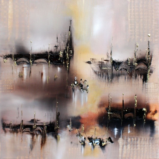 Sous Le Pont Mirabeau..., Peinture par Muriel Cayet  Artmajeur