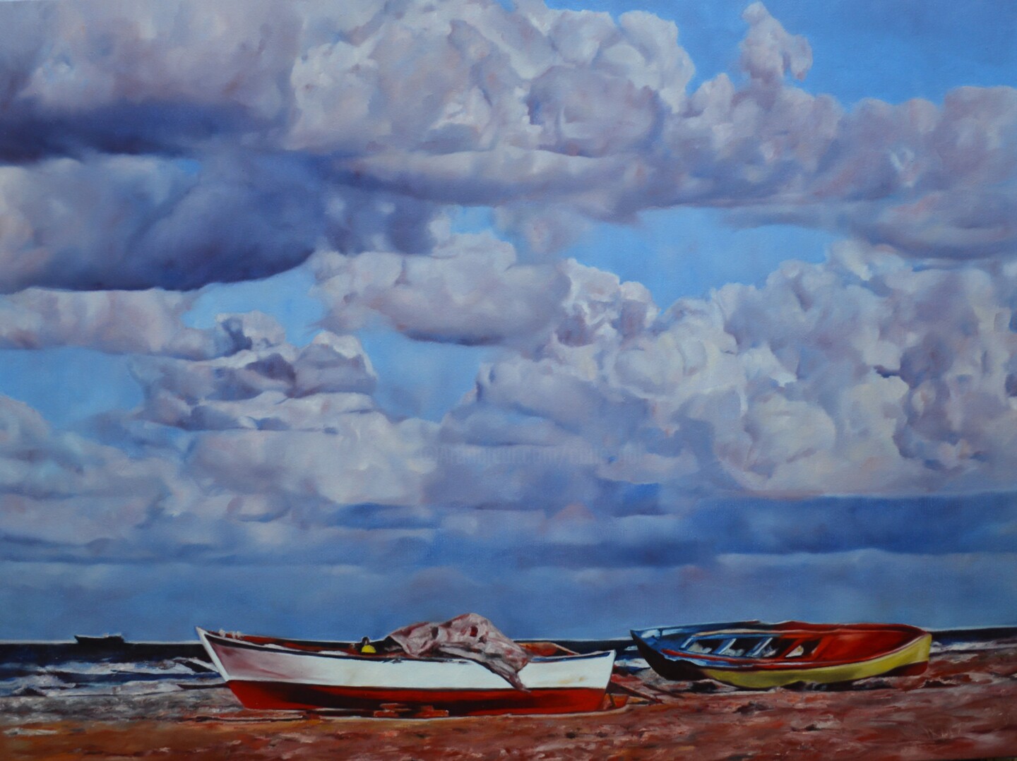Red Clouds, Painting by Istvan Cene Gal Artmajeur
