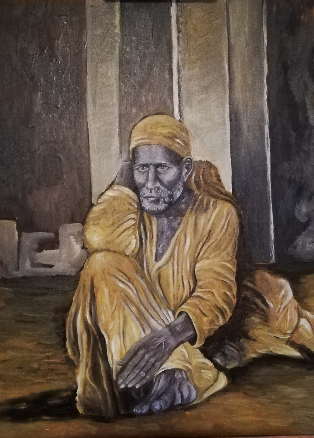 Portrait Of Shirdi Sai Baba, Painting by Kiko Cristoni | Artmajeur