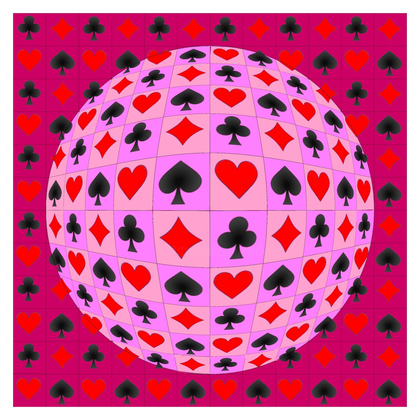 Trèfle Carreau Cœur Pique, Digital Arts by Daniel Toublanc Artmajeur