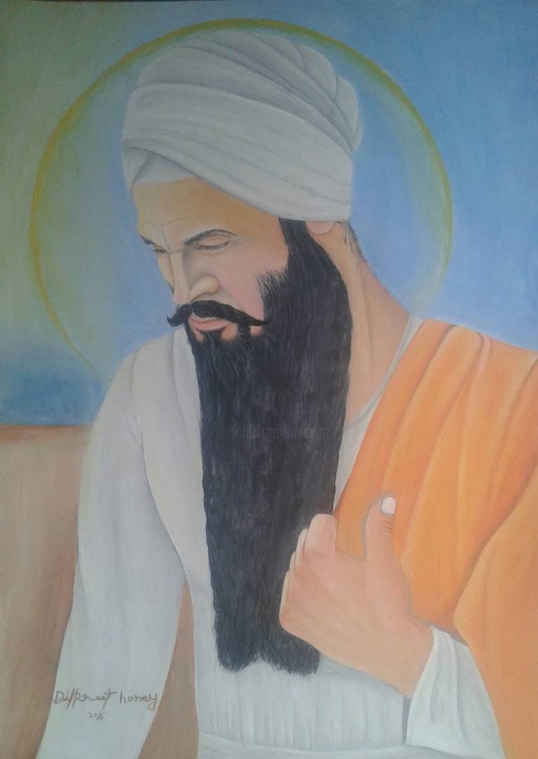 Guru Ramdas Ji, Painting by Dilpreet Honey | Artmajeur