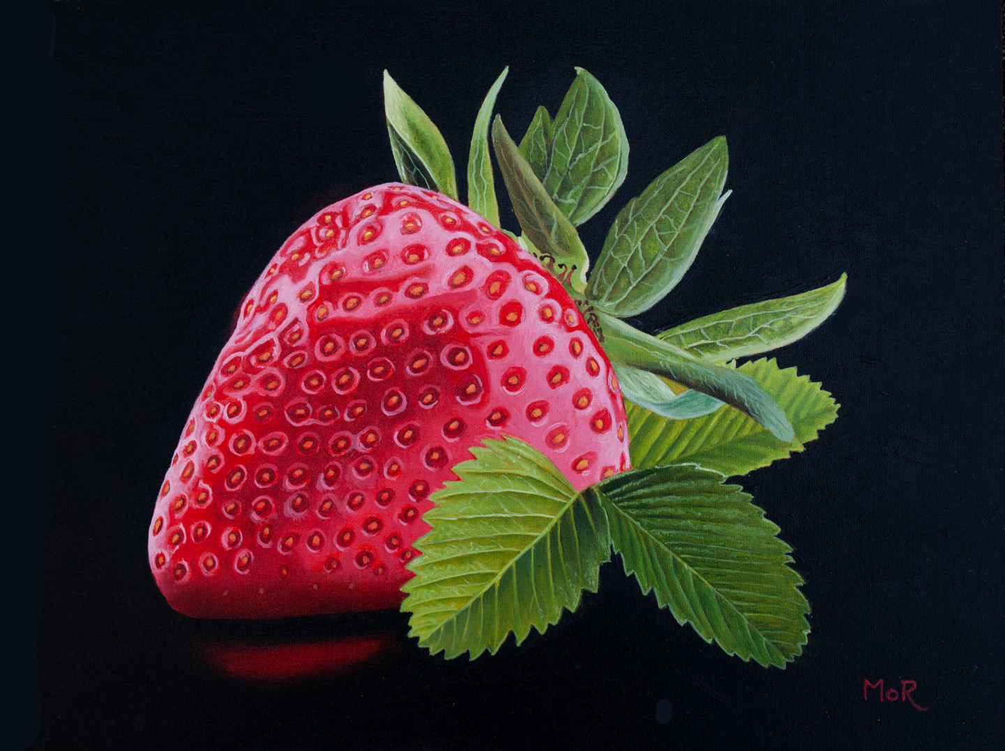 Strawberry, Painting by Dietrich Moravec | Artmajeur