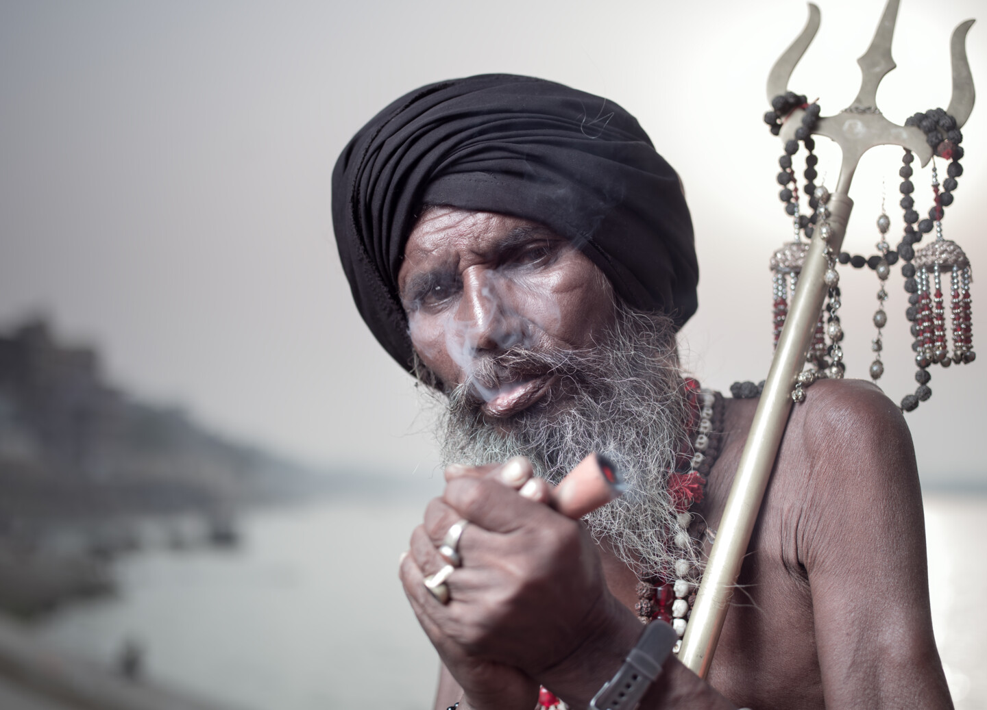 Portrait Of Sadhu Aghori Baba Smoking Hi, Photography by Dmitry ...