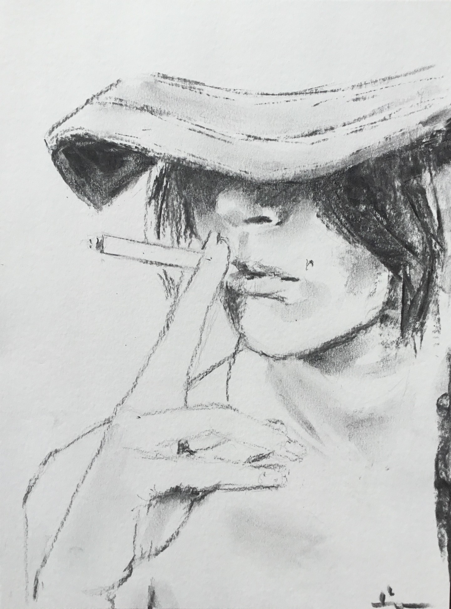 Рисунок человека в шляпе