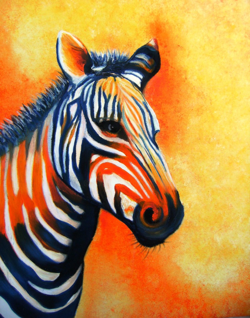 Le Zèbre, Painting by Dominique Missler Artmajeur