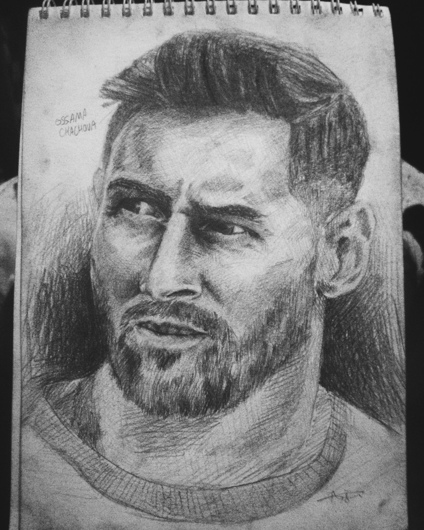 Portrait Of Lionel Messi Desenho Por El Oss Artmajeur