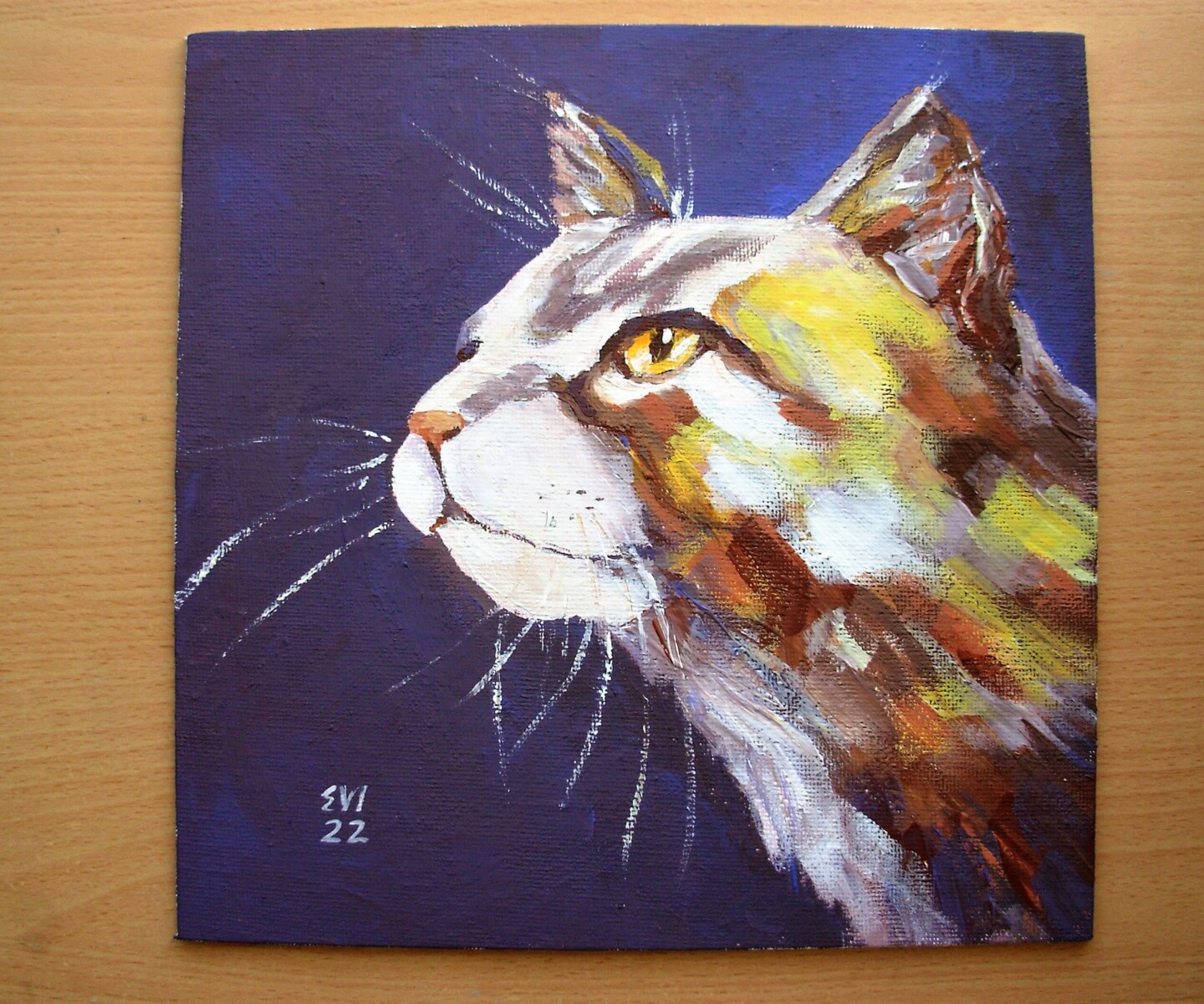 Ginger Cat Animal Original Acrylic Paint, Painting by Elena Ivanova |  Artmajeur