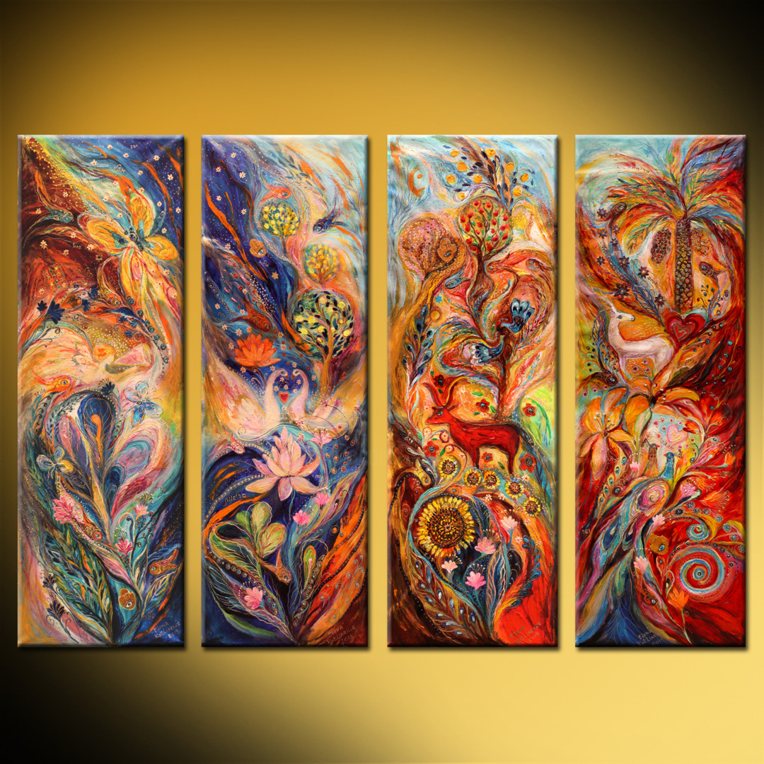 Four Elements: Air, Water, Earth And Fir, Painting by Elena Kotliarker ...