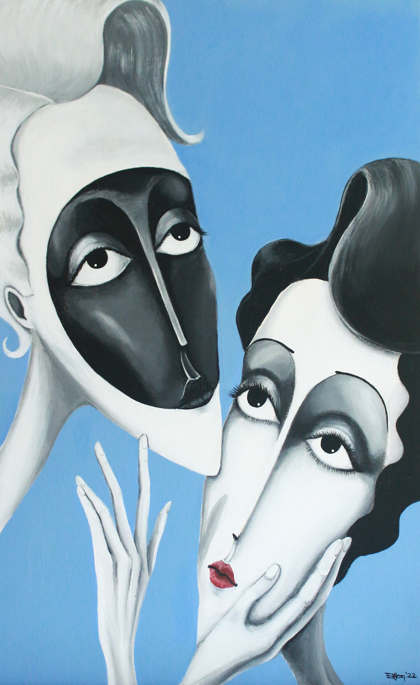 Touching You, Touching Me Surreal Art De, Painting by Elifcanart