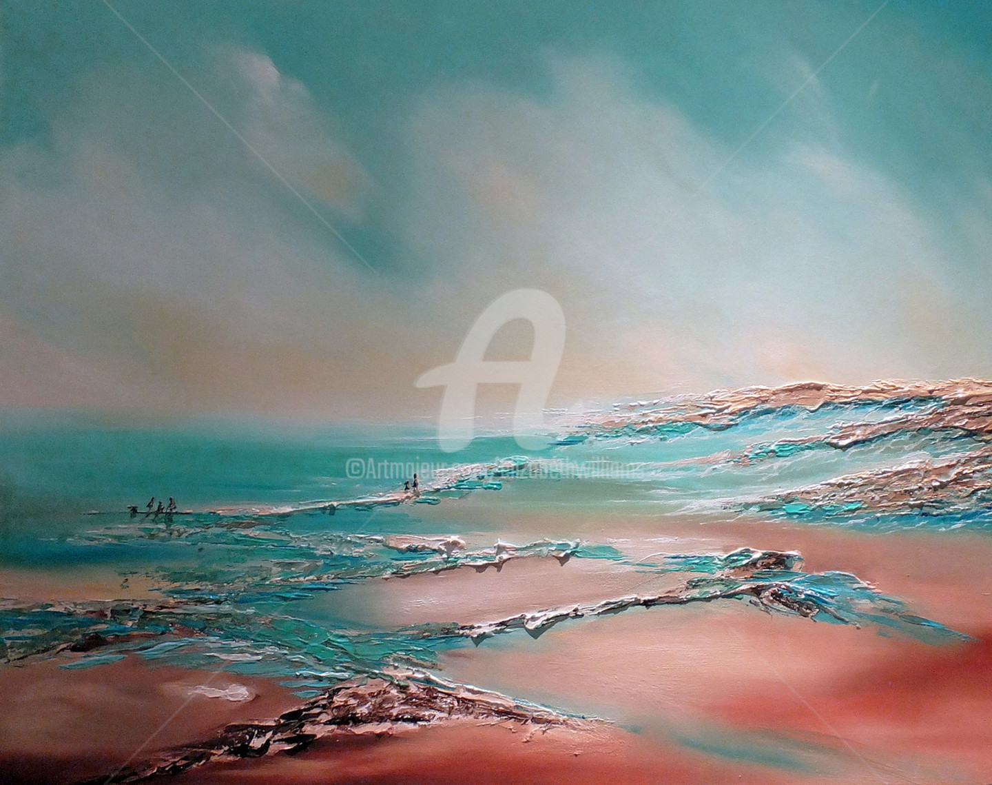 The Shell Seekers, Painting by Elizabeth Williams Artmajeur