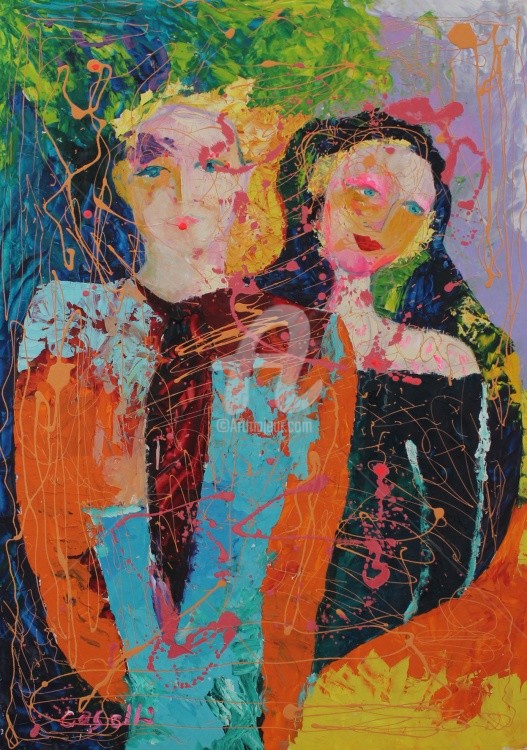 Portrait D Amoureux Jpg Painting By Elsa Caselli Artmajeur