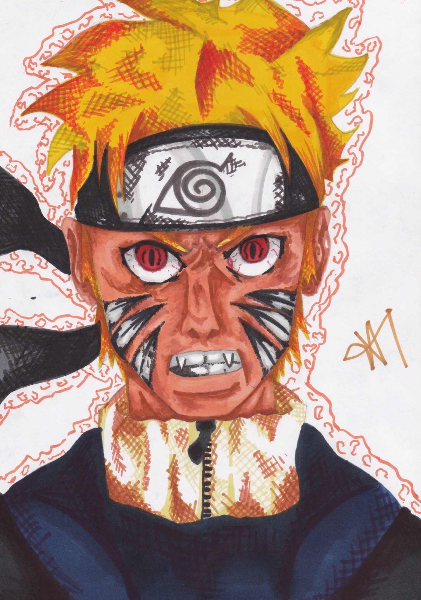 I made this drawing of Naruto Uzumaki : r/Naruto