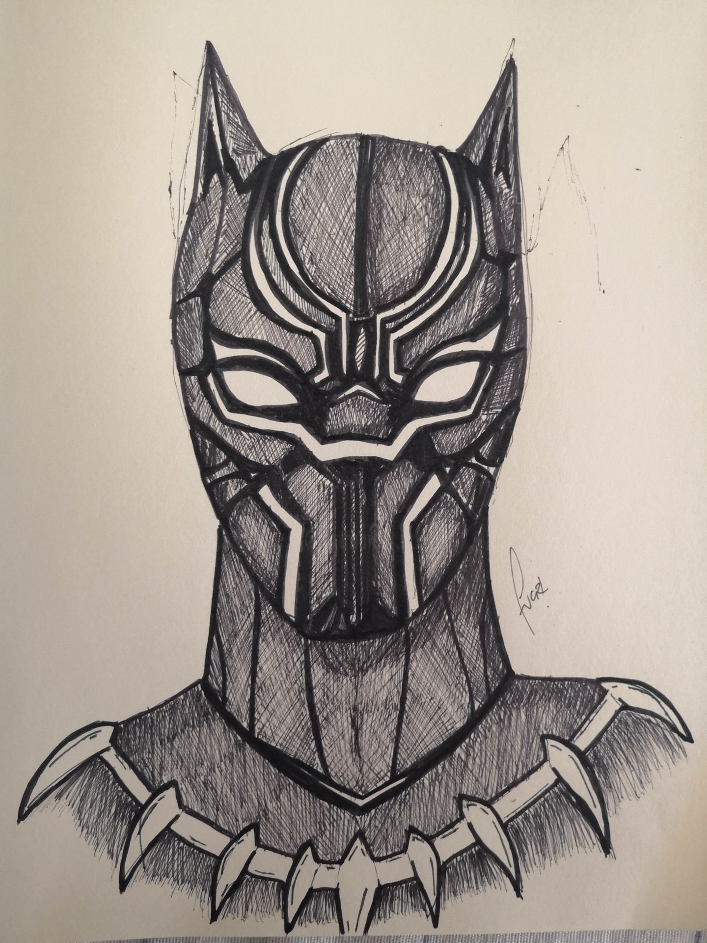 Black panther face hand drawn sketch Royalty Free Vector-saigonsouth.com.vn