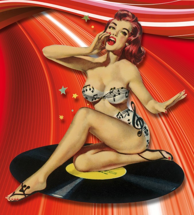 Pin-Up Années 50' Vi,Tage Filles Sexy Re, Digital Arts by Eric Faure A...