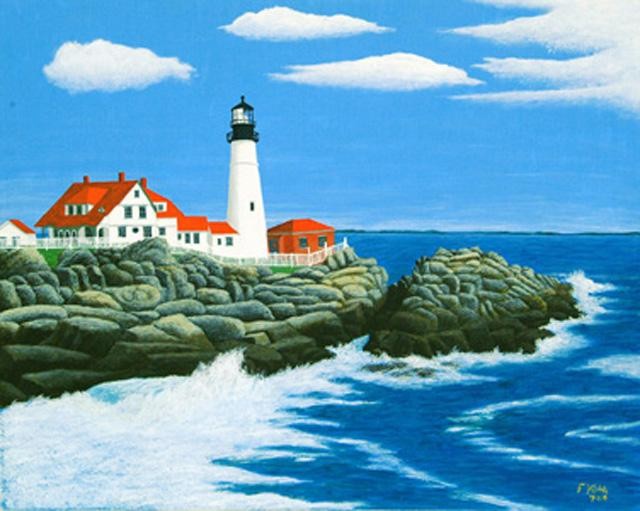 Portland Head Lighthouse Painting by Frederic Kohli Artmajeur