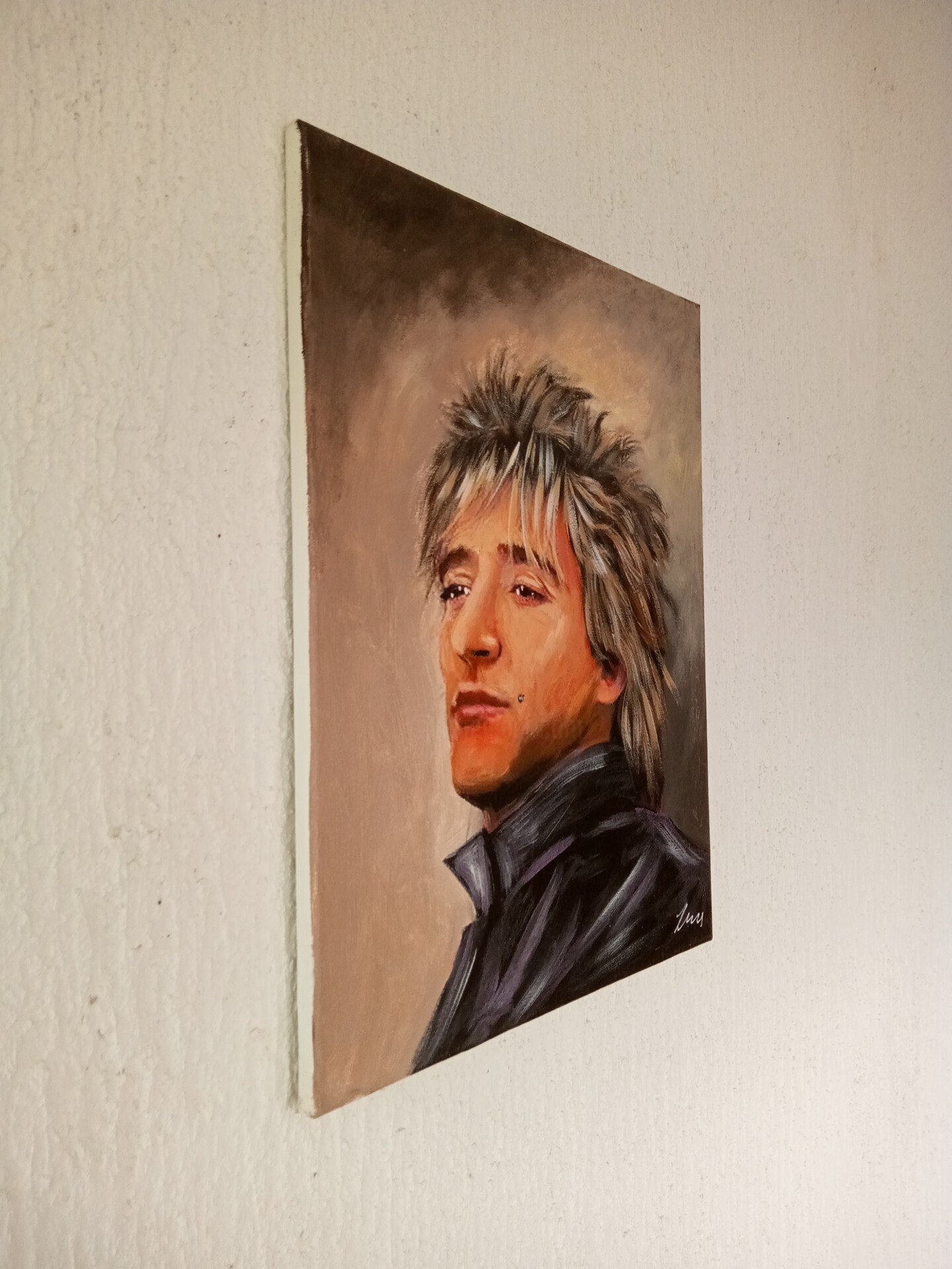 Rod Stewart Oil Painting On Canvas, Painting by Filip Petrovic 