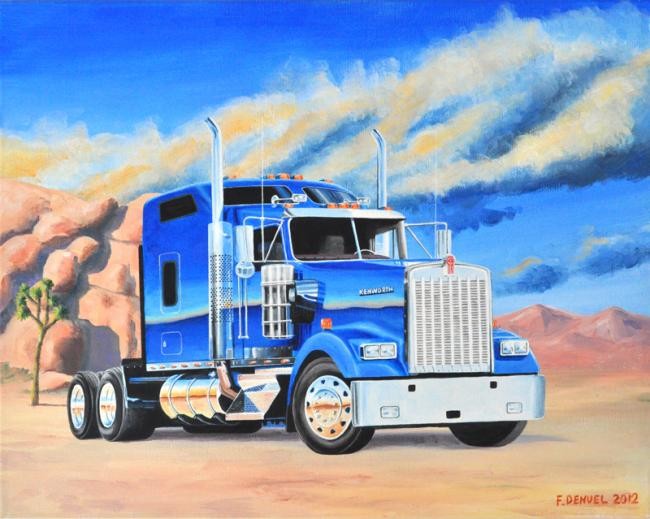 Kenworth W900, Painting by Franck Denuel | Artmajeur Kenworth W900, Painting by Franck Denuel | Artmajeur
