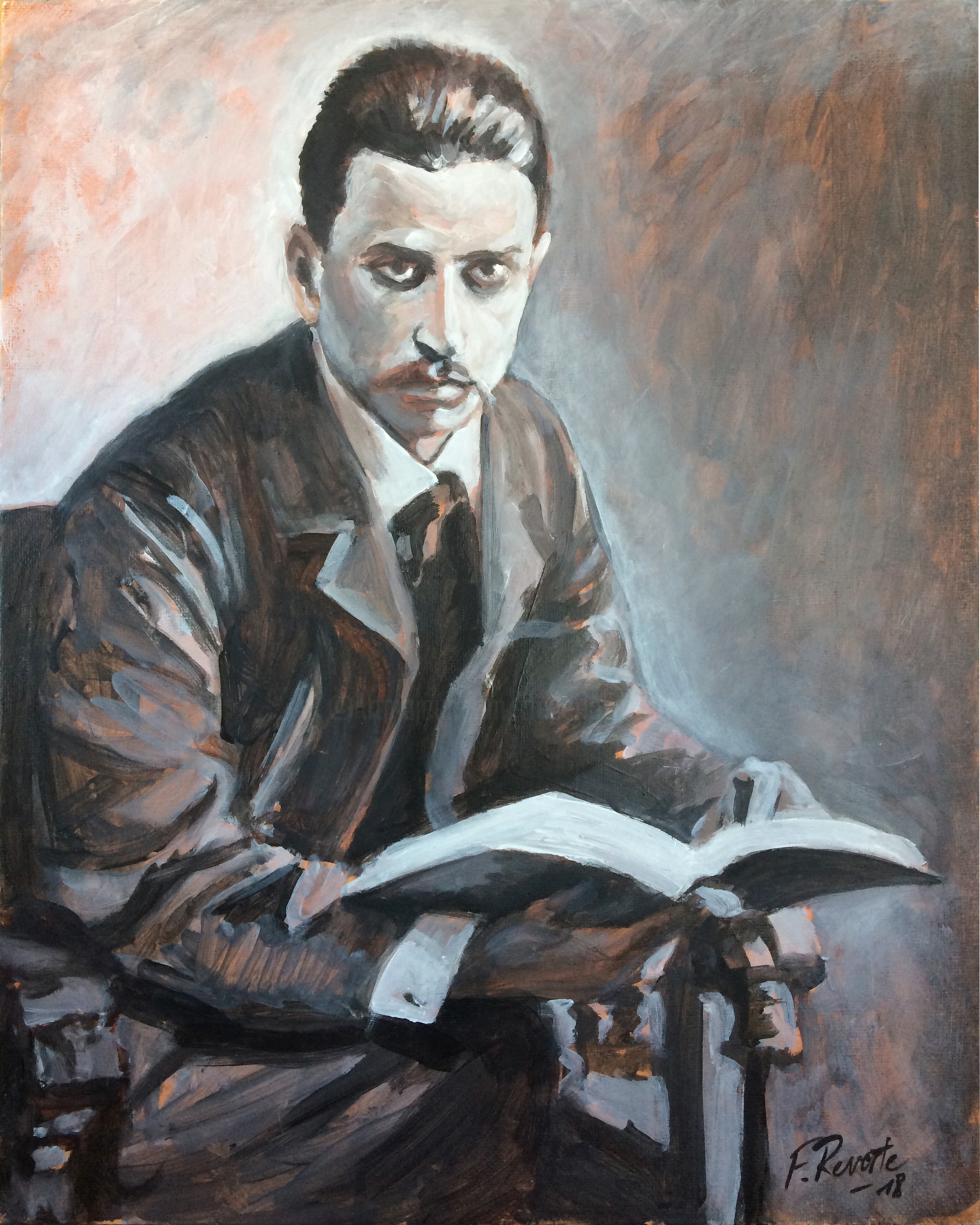 Artista Hábil maquinilla de afeitar Rainer Maria Rilke, Painting by Frederic Reverte | Artmajeur