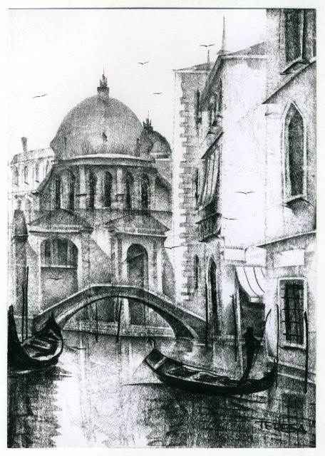 Венеция рисунок карандашом