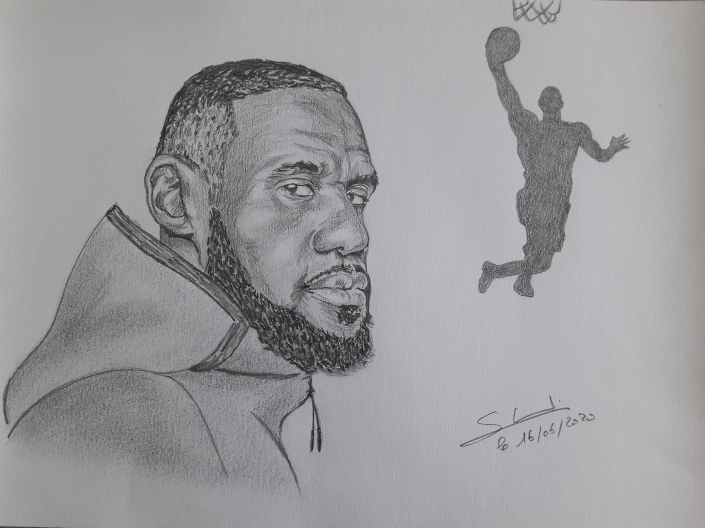 Portrait Du Basketteur Lebron James, Dibujo por Gilles Staub (LeCrayonAgile) | Artmajeur
